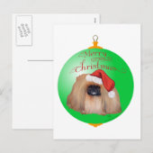 Pekingese Kerst Ornament Feestdagenkaart (Voorkant / Achterkant)