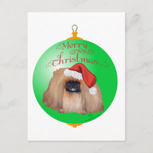 Pekingese Kerst Ornament Feestdagenkaart