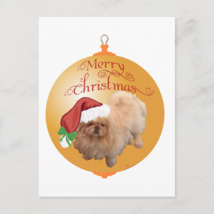 Pekingese Kerst Ornament Feestdagenkaart