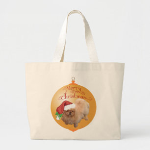 Pekingese Kerst Ornament Grote Tote Bag