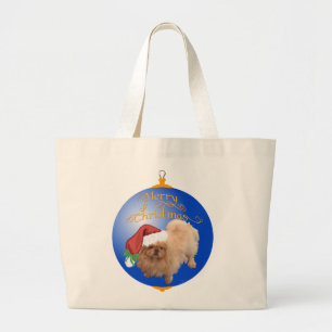 Pekingese Kerst Ornament Grote Tote Bag