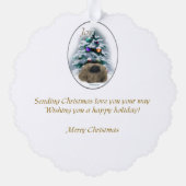 Pekingese kerst ornament kaart (Achterkant)