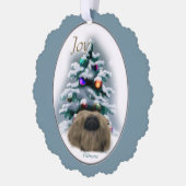 Pekingese kerst ornament kaart (Links)
