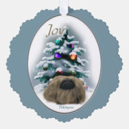 Pekingese kerst ornament kaart