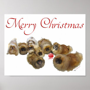 Pekingese Kerst Ornament Poster