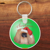 Pekingese Kerst Ornament Sleutelhanger (Voorkant)
