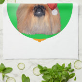 Pekingese Kerst Ornament Theedoek (Gevouwen)