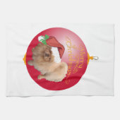 Pekingese Kerst Ornament Theedoek (Horizontaal)