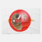Pekingese Kerst Ornament Theedoek (Horizontaal)