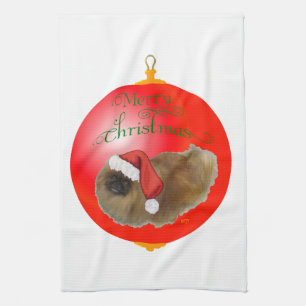 Pekingese Kerst Ornament Theedoek