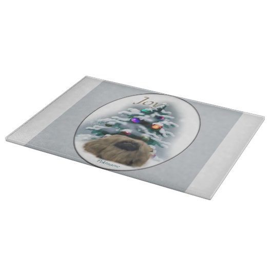 Pekingese kerst snijplank (Hoek)