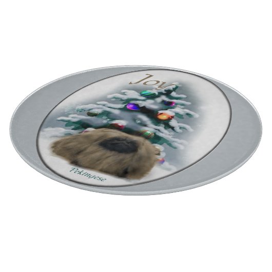 Pekingese kerst snijplank (Hoek)