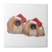 Pekingese kerst tegeltje (Voorkant)