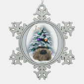 Pekingese kerst tin sneeuwvlok ornament (Voorkant)