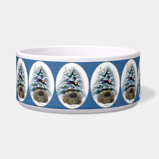 Pekingese kerst voerbakje (Voorkant)