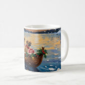 Pekingese Kerstboot Vakantie Koffiemok (Voorkant rechts)