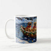 Pekingese Kerstboot Vakantie Koffiemok (Links)