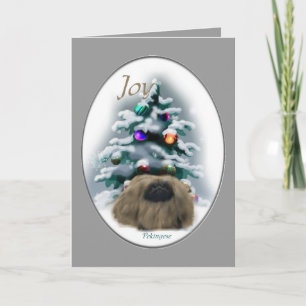 Pekingese kerstcadeaus feestdagen kaart