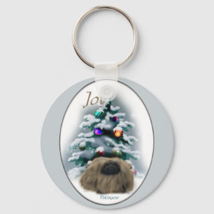 Pekingese kerstcadeaus sleutelhanger