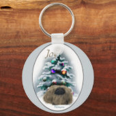 Pekingese kerstcadeaus sleutelhanger (Voorkant)