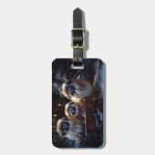 Pekingese Kerstfeest Seizoen Bagagelabel (Voorkant verticaal)