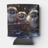 Pekingese Kerstfeest Seizoen Blikjeskoeler (Achterkant)