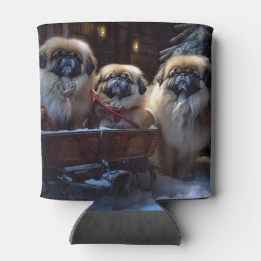 Pekingese Kerstfeest Seizoen Blikjeskoeler (Achterkant)