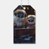 Pekingese Kerstfeest Seizoen Cadeaulabel (Achterkant)