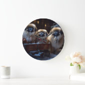 Pekingese Kerstfeest Seizoen Grote Klok (Huis)