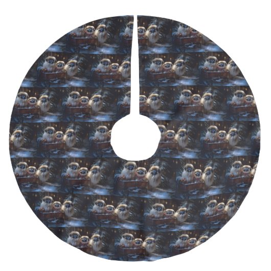 Pekingese Kerstfeest Seizoen Kerstboom Rok (Voorkant)