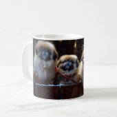Pekingese Kerstfeest Seizoen Koffiemok (Voorkant links)