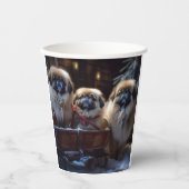 Pekingese Kerstfeest Seizoen Papieren Bekers (Voorkant)