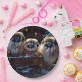 Pekingese Kerstfeest Seizoen Papieren Bordje (Feest)