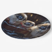 Pekingese Kerstfeest Seizoen Papieren Bordje (Gekanteld)