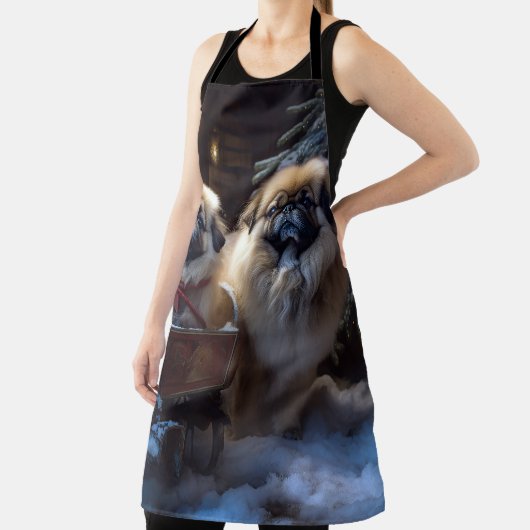 Pekingese Kerstfeest Seizoen Schort (Insitu)