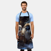 Pekingese Kerstfeest Seizoen Schort (Gedragen)