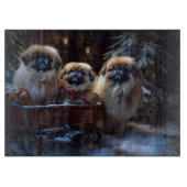 Pekingese Kerstfeest Seizoen Snijplank (Voorkant)