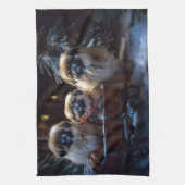 Pekingese Kerstfeest Seizoen Theedoek (Verticaal)