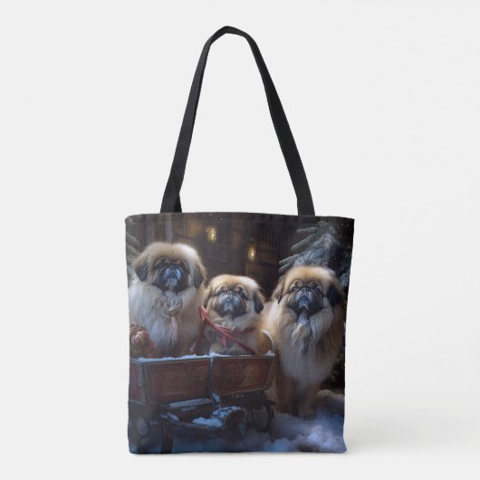 Pekingese Kerstfeest Seizoen Tote Bag (Achterkant)