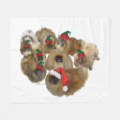 Pekingese kerstgroep fleece deken (Voorkant (Horizontaal))