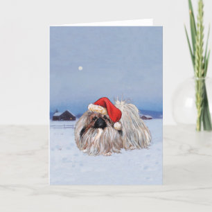 Pekingese Kerstkaart Feestdagen Kaart
