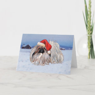 Pekingese Kerstkaart Feestdagen Kaart