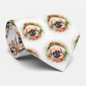 Pekingese kerstkrans feestelijke pup stropdas (Opgerold)