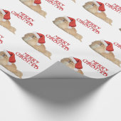 Pekingese Kerstman Cadeaupapier (Hoek)