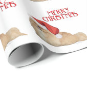 Pekingese Kerstman Cadeaupapier (Rol Hoek)