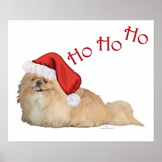 Pekingese Kerstman Poster (Voorkant)