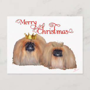 Pekingese Kerstmis Feestdagenkaart