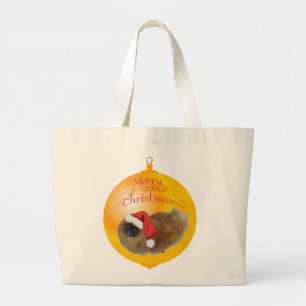 Pekingese Kerstmis Grote Tote Bag