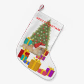 Pekingese Kerstmis Kleine Kerstsok (Voorkant (Hangend))