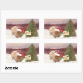 Pekingese Kerstmis Rechthoekige Sticker (Vel)